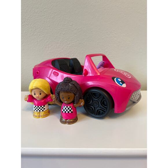 Fisher-Price Little People Barbie Hot Pink Convertible Car Vehicle Sound Works - Picture 1 of 10